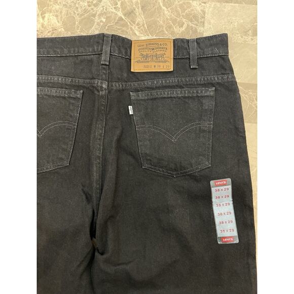 Vintage Levis 553 Jeans Mens 38x29 Black Denim Relaxed Straight Fit 1997 USA NWT - Picture 8 of 10